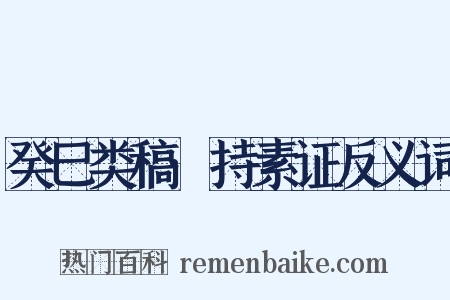 癸巳类稿·持素证反义词是什么意思的图片